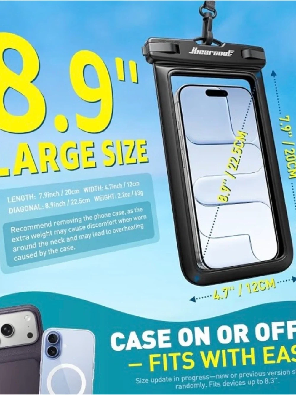 Black Waterproof Phone Pouch - Universal Case